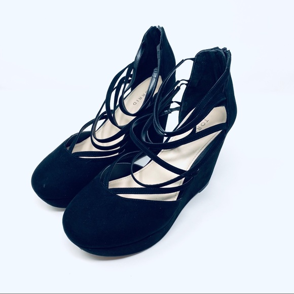torrid Shoes - Torrid Strappy Closed Toe Platform Wedges 11W